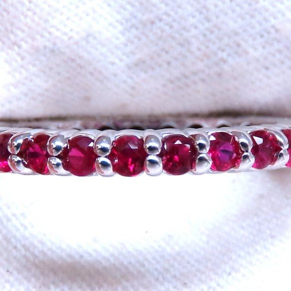 2.80 Carat Natural Ruby Eternity Band Ring 14K Yellow Gold .80ct Natural Ruby Eternity Ring 14kt Gold Size 6